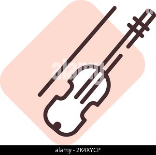 Violin music, illustration, vector on a white background. Stock Vector