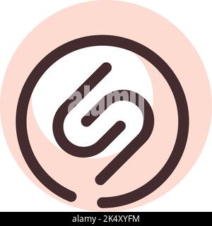 Shazam icon, illustration, vector on a white background. Stock Vector