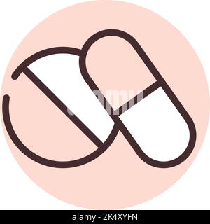 Sleeping pills, illustration, vector on a white background. Stock Vector