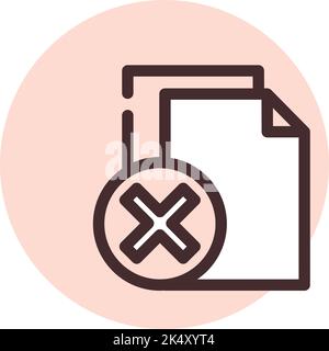 Delete a page, illustration, vector on a white background. Stock Vector