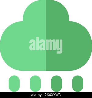 Green rain cloud, illustration, vector on a white background. Stock Vector
