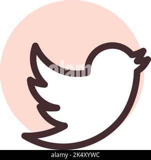 Twitter icon, illustration, vector on a white background. Stock Vector
