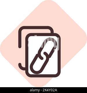 Copy link, illustration, vector on a white background. Stock Vector
