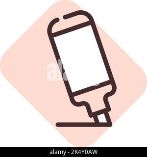 Stationery marker pen, illustration, vector on a white background. Stock Vector