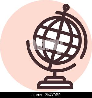 Stationery globus, illustration, vector on a white background. Stock Vector