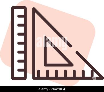 Stationery rulers, illustration, vector on a white background. Stock Vector
