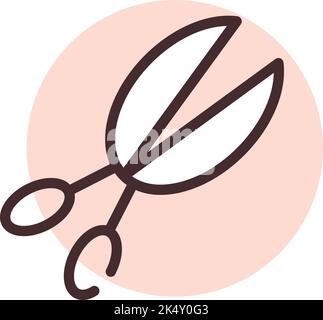 Stationery scissors, illustration, vector on a white background. Stock Vector