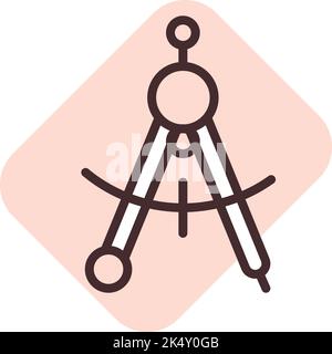Stationery drawing compass, illustration, vector on a white background. Stock Vector