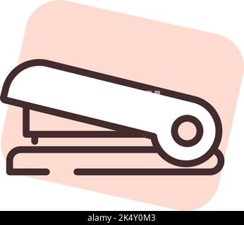 Stationery stapler, illustration, vector on a white background. Stock Vector