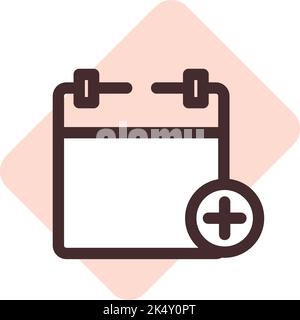 Phone event calender, illustration, vector on a white background. Stock Vector