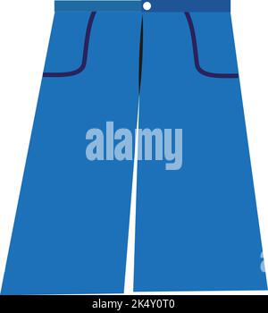 Blue jeans, illustration, vector on a white background. Stock Vector