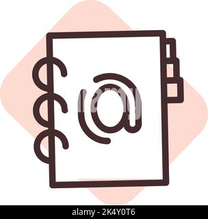 Stationery book, illustration, vector on a white background. Stock Vector