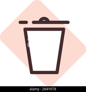 Phone trashbin, illustration, vector on a white background. Stock Vector