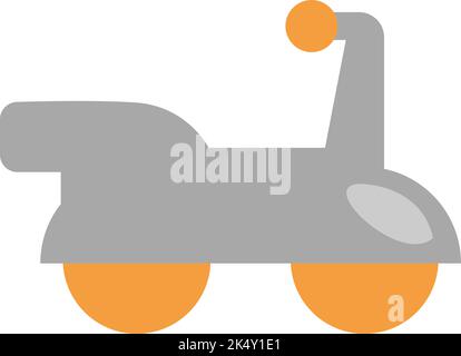 Take away scooter, illustration, vector on a white background. Stock Vector