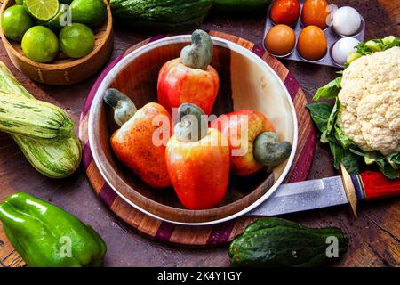 Cashew fresh originating from Para, Brazil Stock Photo