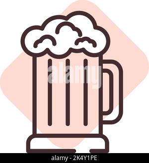Restaurant beer, illustration, vector on a white background. Stock Vector