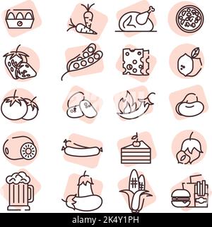 Restaurant tasty food, illustration, vector on a white background. Stock Vector