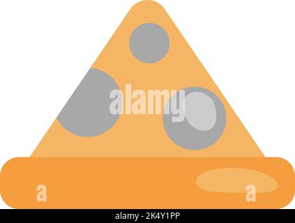 Take away pizza, illustration, vector on a white background. Stock Vector
