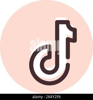 TikTok icon, illustration, vector on a white background. Stock Vector