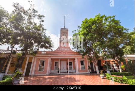 Library and Main Park of the tourist district of Barranco, Lima Peru Stock Photo