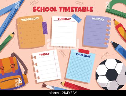 back school timetable template vector design illustration Stock Vector ...