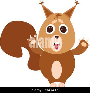 Squirrel tells, illustration, vector on a white background. Stock Vector