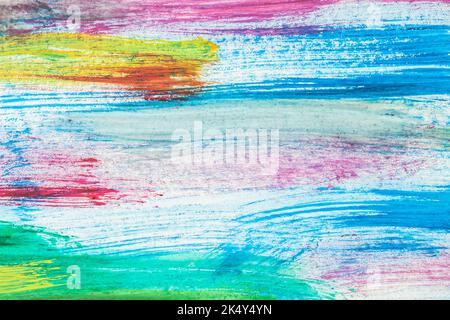 Colorful brush strokes, stains, blobs of colored acrylic paint. Abstract modern background Stock Photo