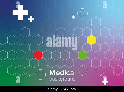 Medical background using honeycomb and cross medical Stock Vector