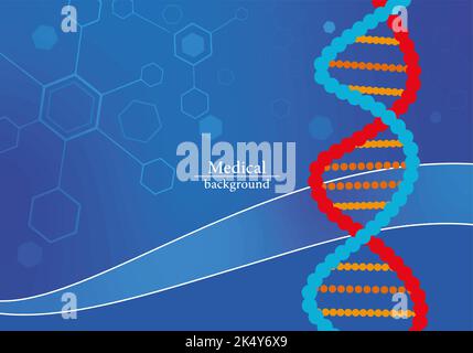 Medcin background using DNA and lines in illustration Stock Vector