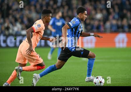 Brugges, Belgium. 19th Oct, 2022. Antonio Nusa (32) of Club Brugge