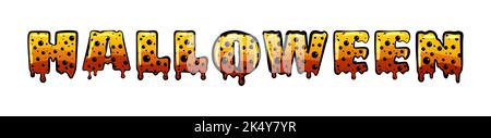 Halloween text banner Orange bubbling colorful spooky Stock Vector