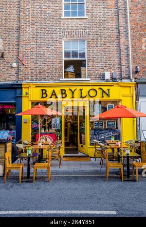 The Babylon restaurant offering Mediterranean and Turkish cuisines in the centre of York, Yorkshire, England. Stock Photo