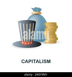 Capitalism icon. 3d illustration from economic collection. Creative Capitalism 3d icon for web design, templates, infographics and more Stock Vector
