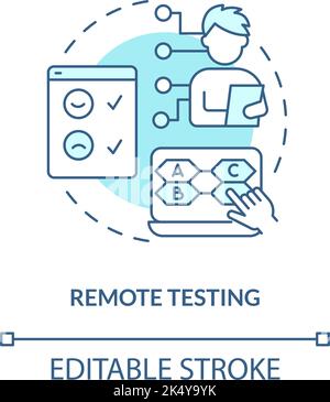 Online usability testing turquoise concept icon Stock Vector