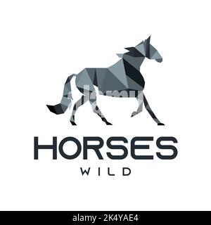 Modern and luxury abstract horse logo design,template,symbol,vector Stock Vector