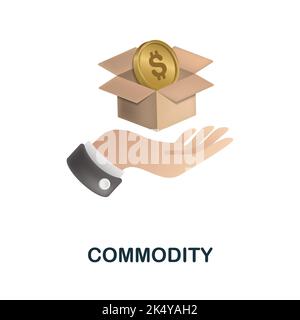 Commodity icon. 3d illustration from economic collection. Creative Commodity 3d icon for web design, templates, infographics and more Stock Vector