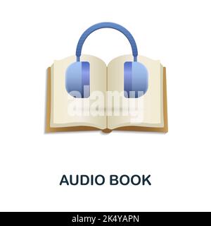Audio Book icon. 3d illustration from e-learning collection. Creative Audio Book 3d icon for web design, templates, infographics and more Stock Vector
