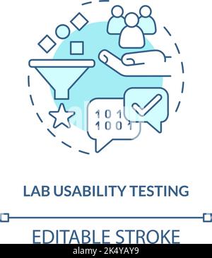 Lab usability testing turquoise concept icon Stock Vector