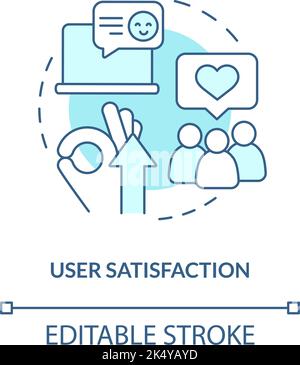 User satisfaction turquoise concept icon Stock Vector