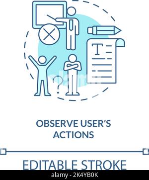 Observe user actions turquoise concept icon Stock Vector