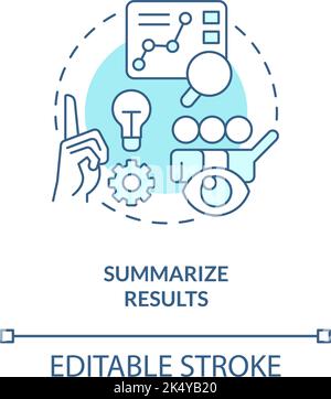 Summarize results turquoise concept icon Stock Vector