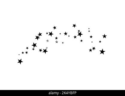 Fireworks star random source stream.  Falling Star. Stars on a white background. Stock Vector