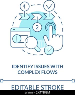 Identify issues with complex flows blue gradient concept icon Stock ...