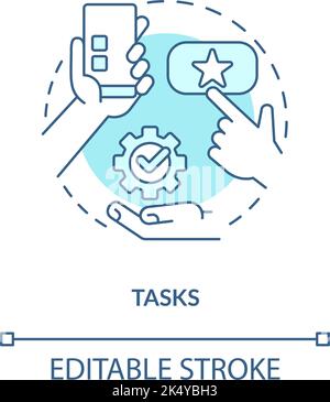 Tasks turquoise concept icon Stock Vector