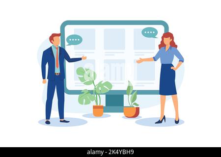 CMS development illustration exclusive design inspiration Stock Vector