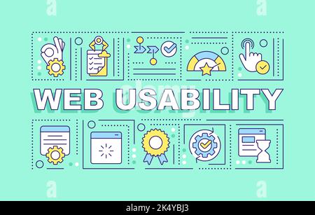 Web usability word concepts mint banner Stock Vector