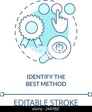 Identify best method turquoise concept icon Stock Vector