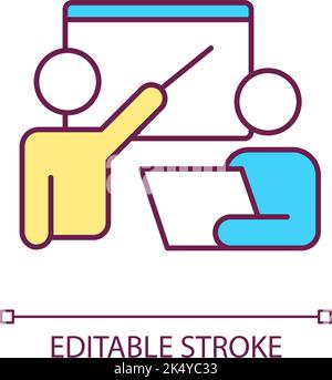 Teaching student RGB color icon Stock Vector