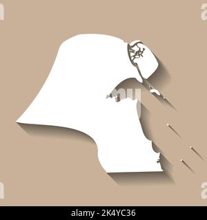 Kuwait vector country map silhouette Stock Vector