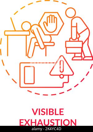 Noticeable exhaustion red gradient concept icon Stock Vector